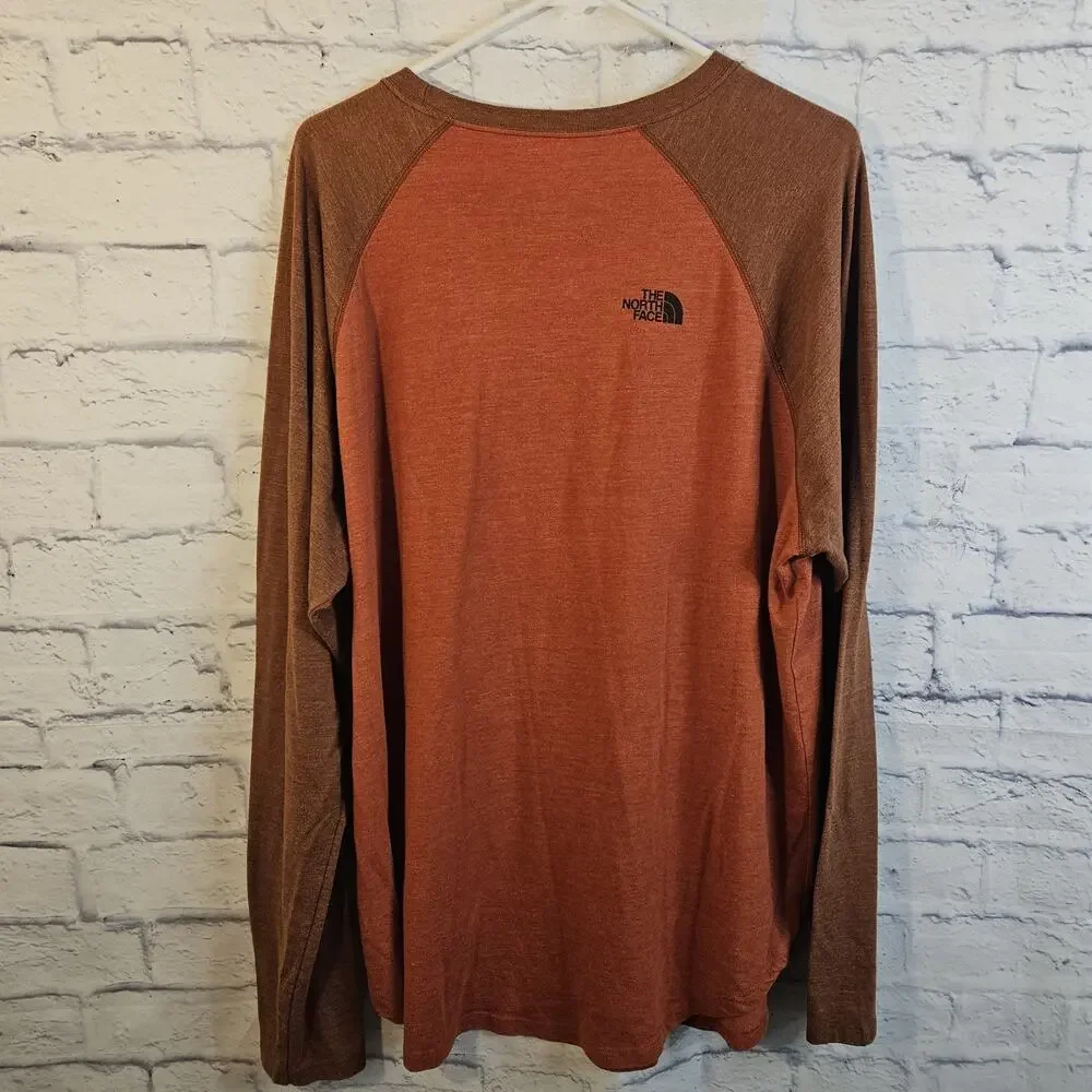 THE NORTH FACE Long Sleeve Tshirt XXL Classic Fit Orange Bear 1966